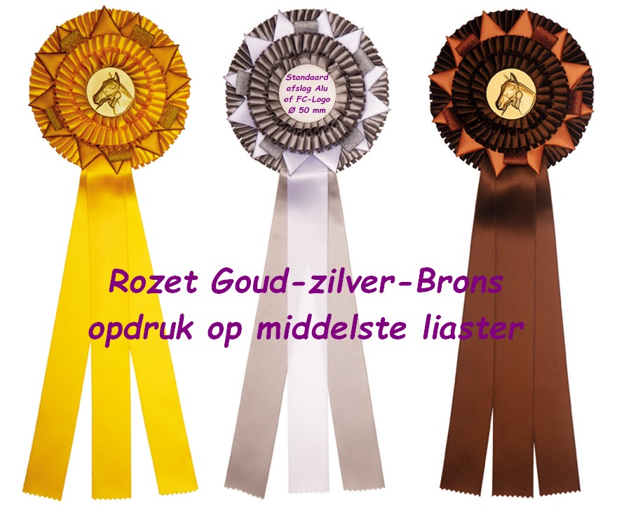 R 80 3-Ringsrozet+Loop+Ster G/Z/B Ø 16 L: 48 cm Bedrukt op 1 liaster